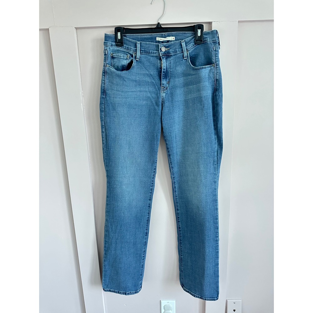 Levis 505 Straight Leg Jeans Womens 8M Medium Wash Blue Denim 15505-0147